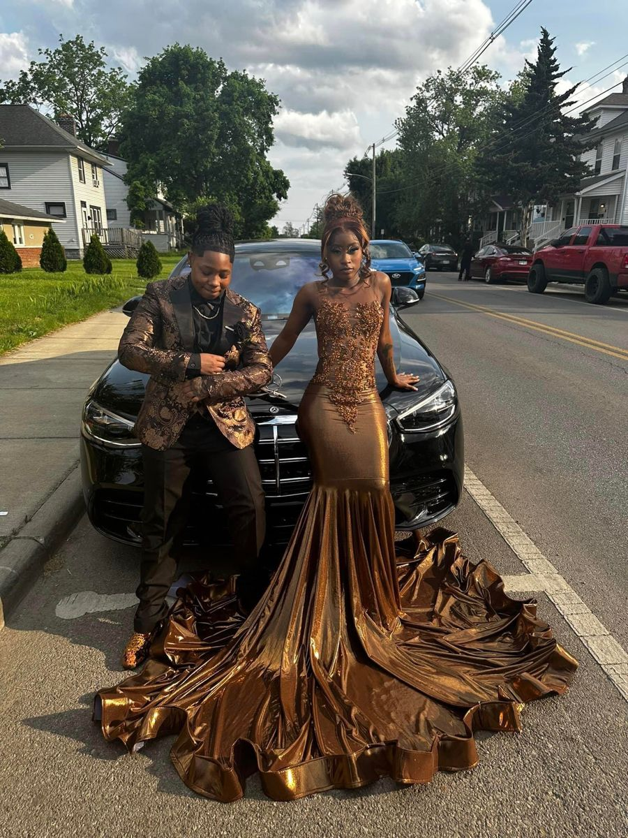 Stunning Mermaid Prom Dress with Train For Black Girls Y4202