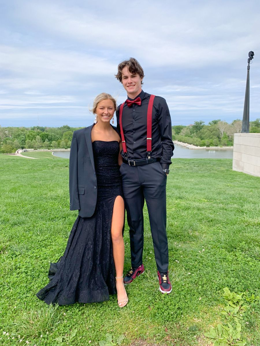 Strapless Mermaid Black Lace Long Prom Dresses with High Slit, Mermaid Black Formal Graduation Evening Dresses Y4782