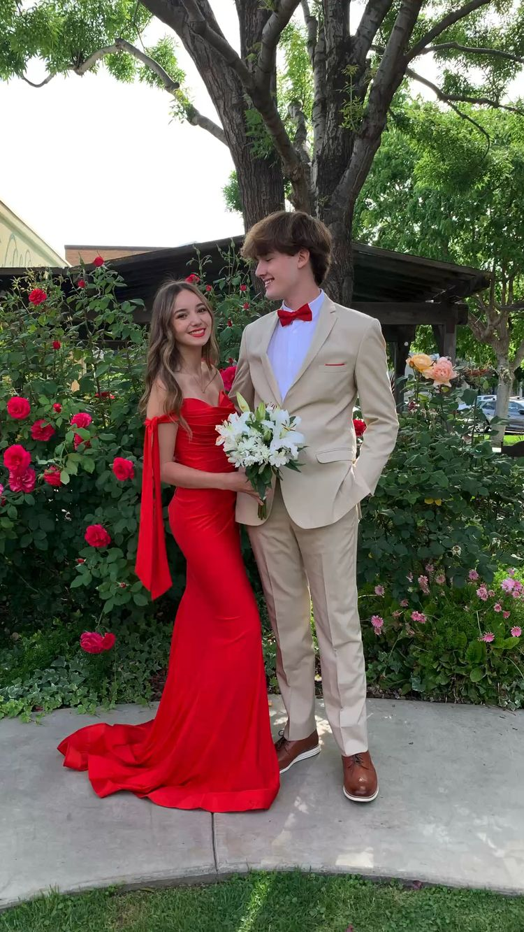 Elegant Red Satin Mermaid Prom Dress,Red Long Formal Gown,Pageant Dress Y2236