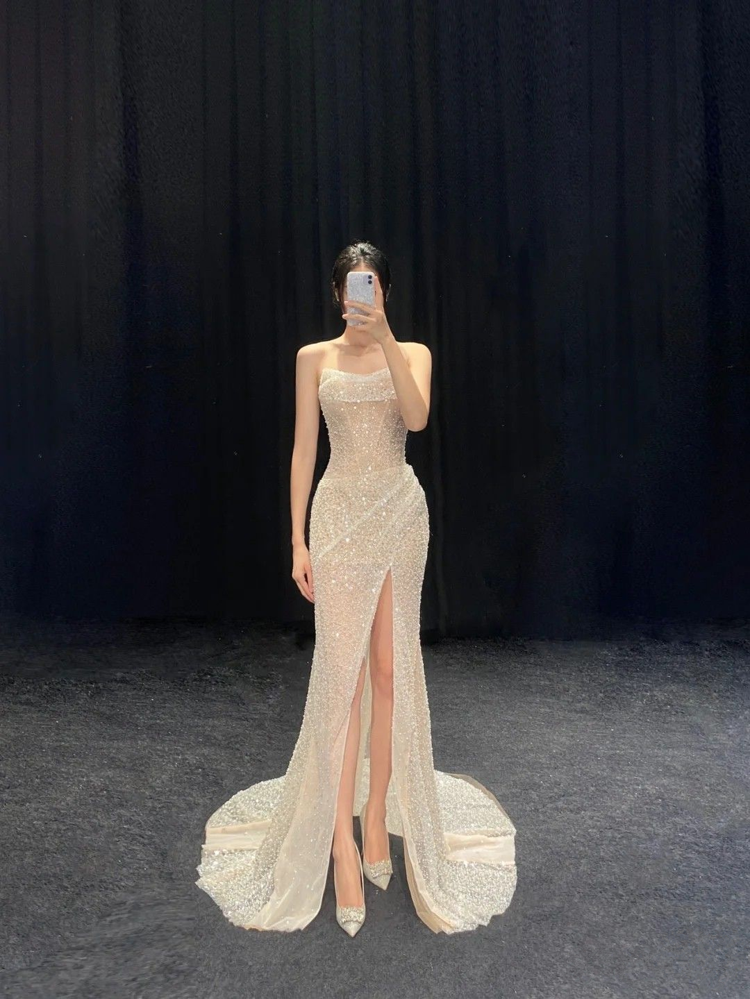 Glitter Mermaid Long Evening Dress with Split Y2931