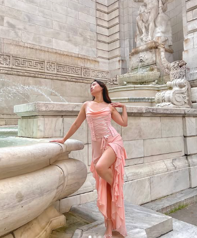 Modest Pink Long Prom Dress,Pink Formal Gown Y2370