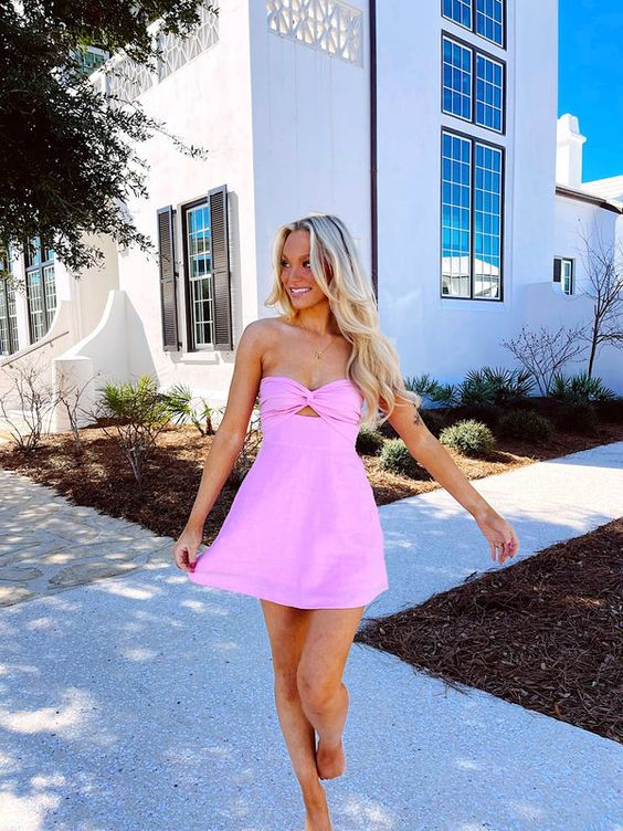 Cute A-line Homecoming Dress Summer Dress Y2911