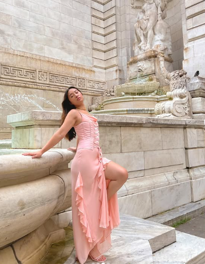 Modest Pink Long Prom Dress,Pink Formal Gown Y2370