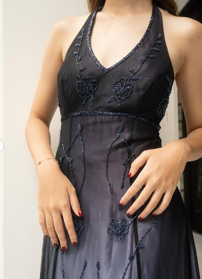 Vintage V Neck A Line Formal Prom Dress Sexy Evening Gown Y7914