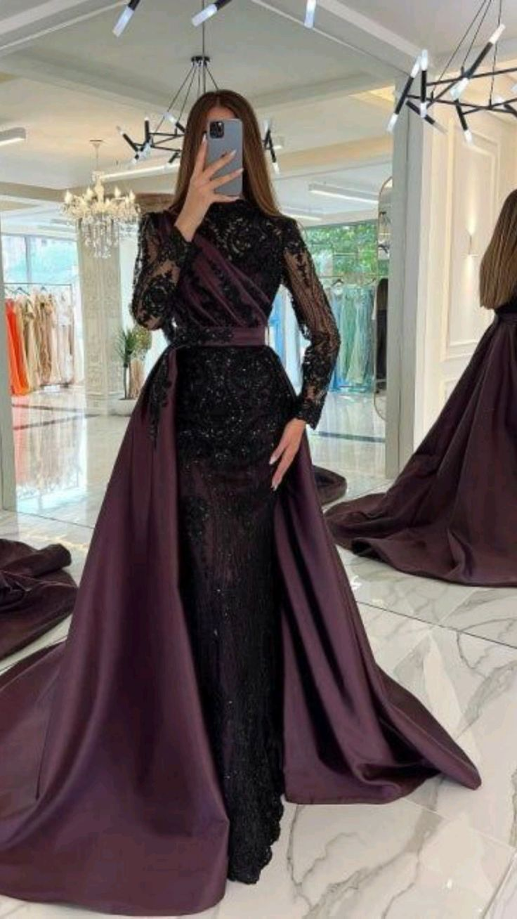 luxury lace embroidered prom dress sexy evening dresses with detachable tail Y4998