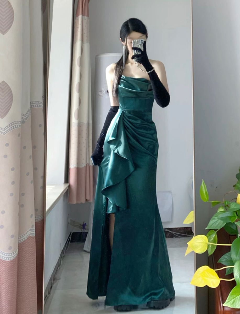 Elegant Satin Long Prom Dress Formal Gown Y2650