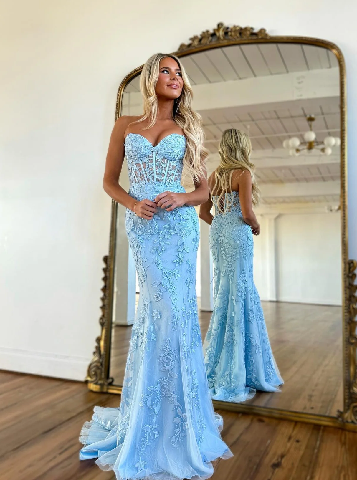 Sweetheart Neck Pink Mermaid Lace Prom Dresses, Pink Mermaid Lace Formal Graduation Dresses Y1549