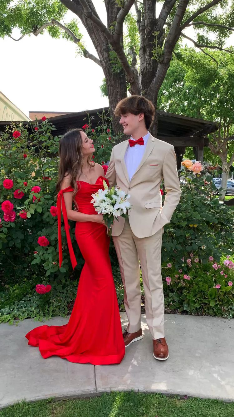 Elegant Red Satin Mermaid Prom Dress,Red Long Formal Gown,Pageant Dress Y2236