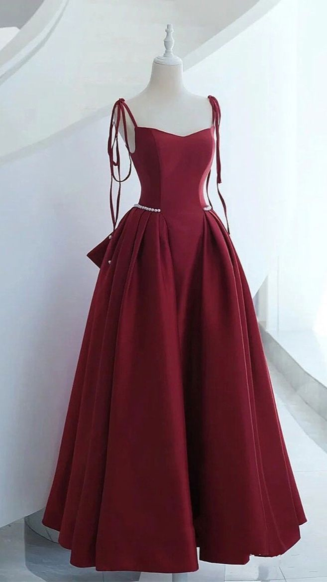 Sleeveless Evening Dress Satin A-Line Spaghetti Strap Square Collar Floor-Length Backless Formal Party Prom Gowns Y4989
