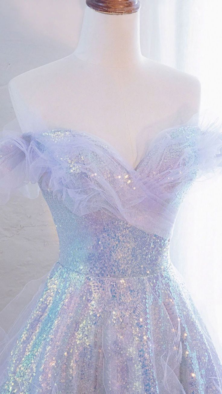 Purple Off Shoulder Sequin Tulle Long Prom Dress, Purple Formal Evening Dresses Y4451