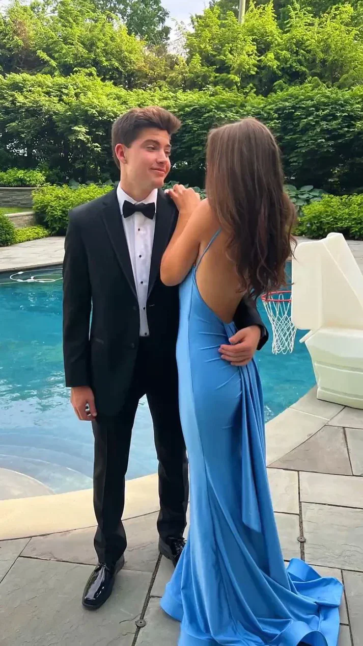 Blue Mermaid Prom Dresses Evening Dress Y4622
