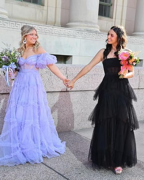 Fairytale Lavender Off the Shoulder Princess Gown,A-line Prom Dress Y6274