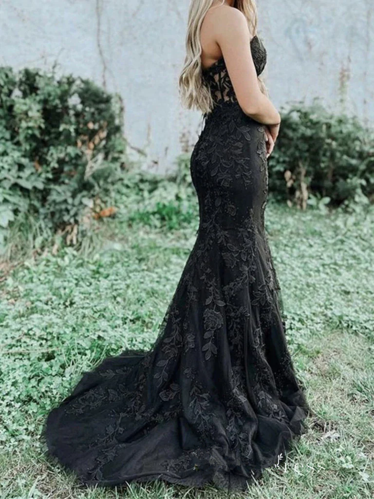 Sweetheart Neck Pink Mermaid Lace Prom Dresses, Pink Mermaid Lace Formal Graduation Dresses Y1549