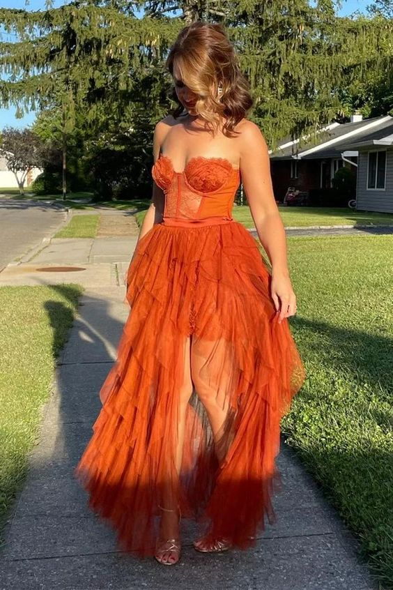 A-Line Sweetheart Lace and Tulle Prom Dresses Formal Evening Gowns Y4268
