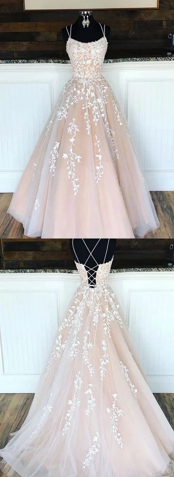 Custom made tulle lace long prom dress, evening dress S4461