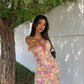 Floral Print Spaghetti Straps Mini Homecoming Dress Y2688