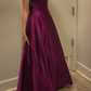 Satin Spaghetti Straps Elegant Long Evening Gown Women Sexy Prom Dress  Y7204