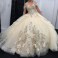 Off The Shoulder Appliques Tulle Ball Gown,Sweet 16 Dress,Y2462