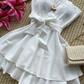Cute White A-line Mini Homecoming Dress Y2600