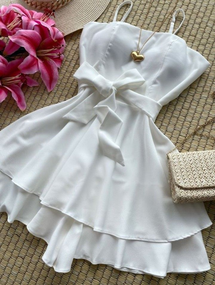 Cute White A-line Mini Homecoming Dress Y2600