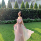 Pink Off The Shoulder Prom Dress,Pink Senior Prom Dress  Y5875