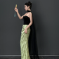 Vintage Strapless Satin Mermaid Prom Dress Long Evening Dress Y8593