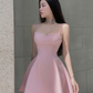 Lovely Pink Spaghetti Straps A-line Homecoming Dress,Pink Cocktail Dress,Y2448