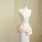 Elegant Light Pink Satin Lace Sequin Beaded Evening Dress,Slit Mermaid Prom Dress Y8672