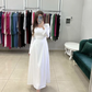 Simple White A-line Long Sleeves Prom Dress Y7128