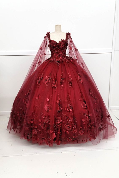 Sweetheart Quinceanera Dress 3D Flowers Sweet 15 16 Birthday Party Dress Ball Gown Y4515