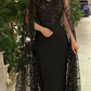 Elegant Black Sheath Prom Dress,Black Formal Gown Y7131