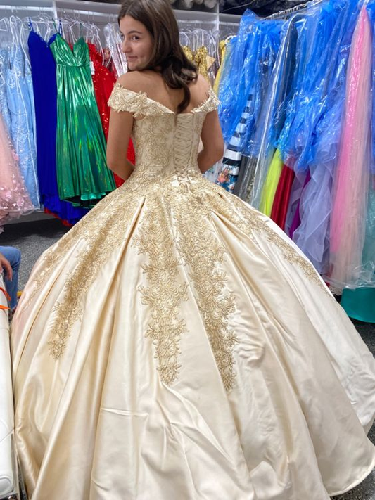 Stunning Off The Shoulder Ball Gown,Sweet 16 Dress Y6978