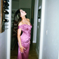 Charming Sheath/Column Satin Long Prom Dress,Off The Shoulder Evening Gown Y4057