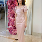Classy Pink Satin Long Prom Dress,Pink Bridesmaid Dress  Y2651