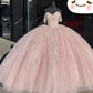 Off The Shoulder Light Pink Quinceanera Dresses Ball Gown Sweet 16 Dress Y2731
