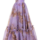 Purple Printed Backless Puff Sleeves Prom Dress Fairy Dress Y2676
