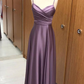 Modest A-line Spaghetti Straps Satin Long Prom Dress,Bridesmaid Dress Y4467