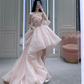 Charming Pink Hi-low Prom Dress,Pink Formal Gown,Y2549