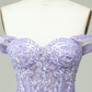 A Line Off the Shoulder Lilac Corset Homecoming Dress with Appliques Y2168