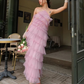 Elegant Halter Layered Tulle Prom Dress Y2737