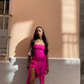 Women's Elegant Strapless Ruffle Asymmetrical Prom Dress  Y2197