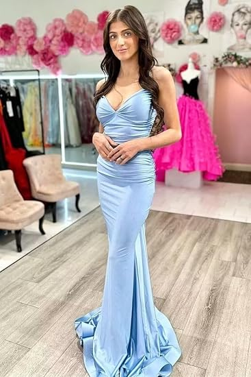 Sexy Purple V-Neck Lace-Up Back Mermaid Long Prom Dress  Y7277