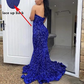 Sexy Mermaid Glitter Prom Dress Long Evening Gowns Dark Green Women Formal Dresses Y4329
