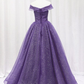 Purple Tulle Sweetheart Long Prom Dress Formal Dress, A-line Tulle Party Dress Y7137