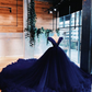 Charming Navy Blue V Neck Ball Gown Sweet 16 Dress Y6562