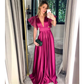 Fuchsia Sexy V Neck Elegant Evening Dresses For Women Y5036