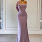 Mermaid Prom Dresses, One Shoulder Prom Dresses, Arabic Evening Dresses Y5622