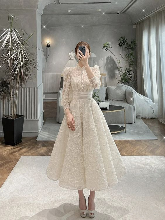 Retro Style A-line Wedding Dress,Engagement Dress Y6589