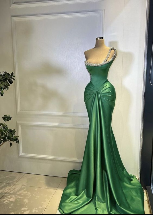 Emerald Green Mermaid Prom Dress,Charming Emerald Green Evening Dress Y6435