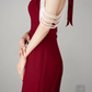 Sexy Backless Evening Party Dress Halter Tassel Mermaid Vintage Party Prom Dresses Y4572